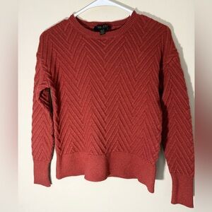 Truth by Republic Textured Crew Neck Sweater Burnt Orange